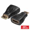 Ficha Adaptadora Hdmi Fêmea / Mini Hdmi Macho Dourada - Tauu.pt