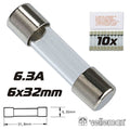 Fusível 6X32 Fusão Rápida 6,3A (10X) Velleman - Tauu,pt