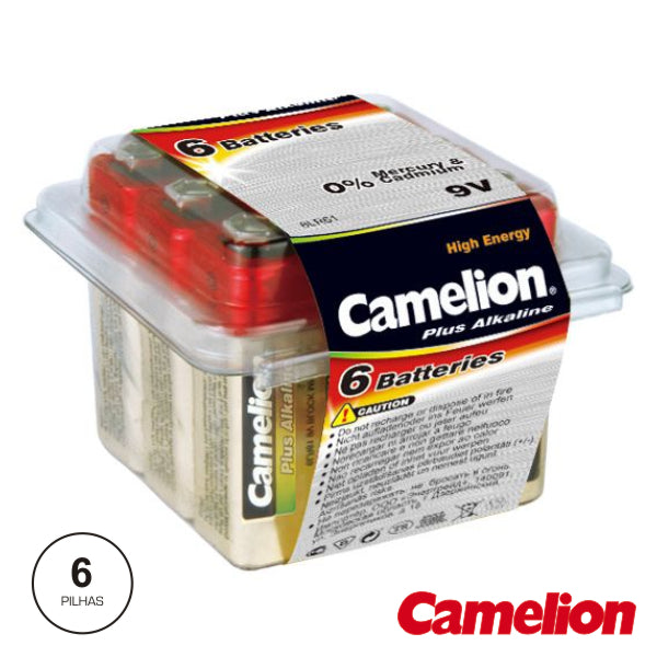 Pilha Alcalina 9V/6Lr61 6X Blister Camelion - Tauu.pt