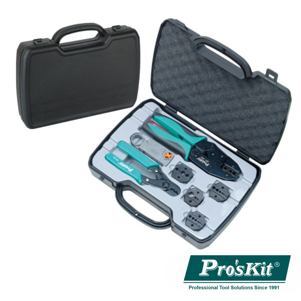 Conjunto De Ferramentas P/ Cravar Cabos Coaxiais Proskit - Tauu.pt