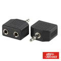 Ficha Adaptadora Jack 3.5Mm Macho St / 2 Jack 3.5Mm Fêmea St - Tauu.pt