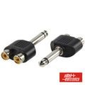 Ficha Adaptadora Jack 6,35Mm Macho Mn / 2 Rca Fêmea - Tauu,pt