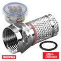 Ficha F Fêmea Niquelada  Hq P/ Cabo 6,8Mm Rg59 C/ 2 O-Ring - Tauu,pt