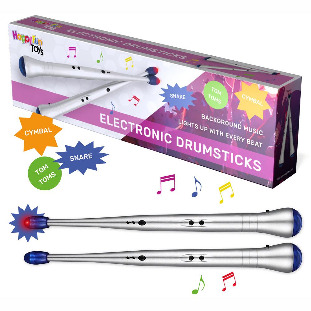 Baquetas Eletrónicas C/ Luz E Som Happyfun - Tauu.pt