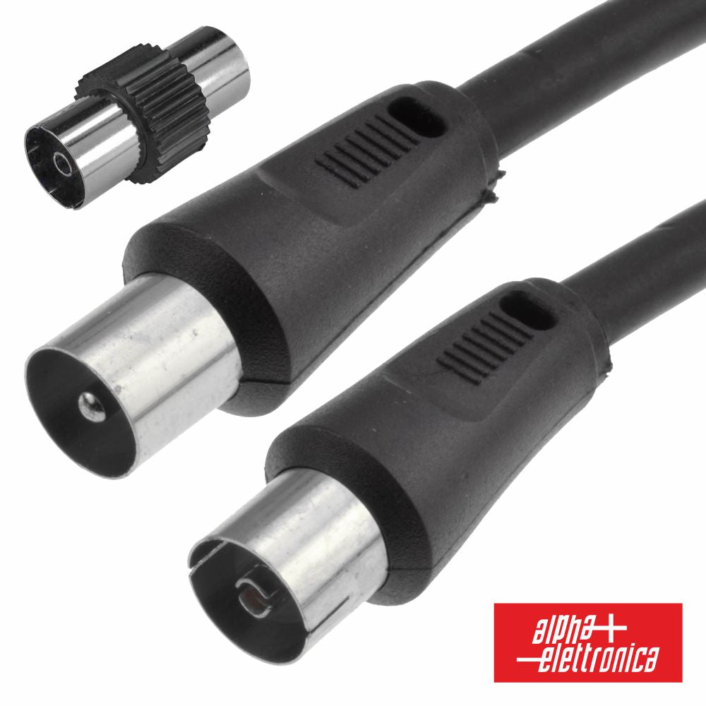 Cabo Coaxial Macho/Fêmea + Adaptador Preto 2M - Tauu,pt