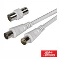 Cabo Coaxial Macho/Fêmea + Adaptador Branco 2M - Tauu,pt