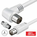 Cabo Coaxial Macho/Fêmea Branco 2M 90º Polybag - Tauu,pt