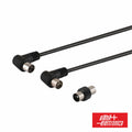 Cabo Coaxial Macho/Fêmea Preto 1M Ângular 90º Alpha - Tauu,pt