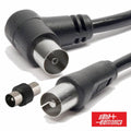 Cabo Coaxial Macho/Fêmea Preto 2M Ângular 90º Alpha - Tauu.pt