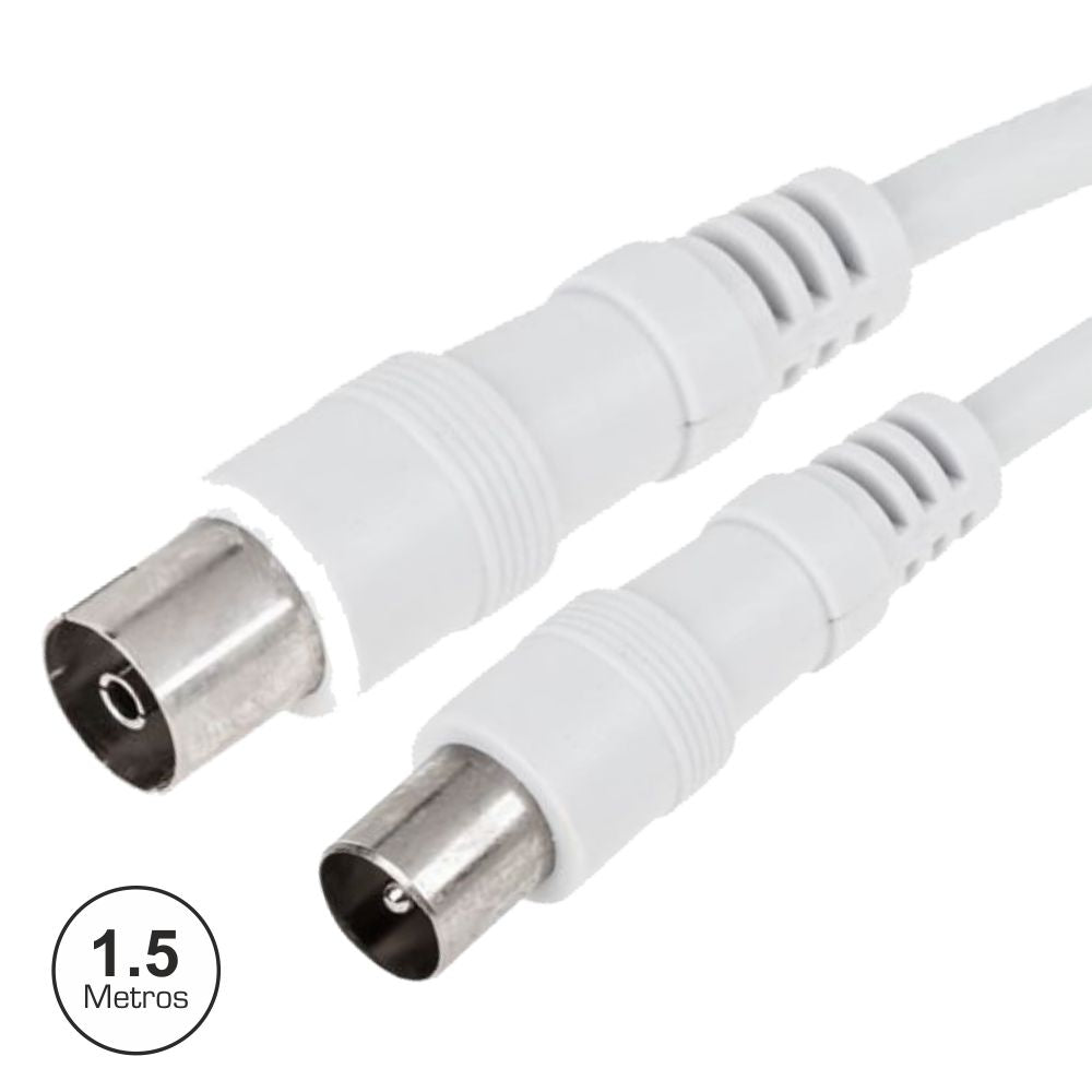 Cabo Coaxial Macho/Fêmea Branco 1,5M - Tauu,pt