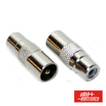 Ficha Adaptadora Macho Coaxial 9,5Mm/ Fêmea Rca - Tauu,pt