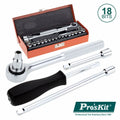 Conjunto De Chave Roquete C/ 18 Bits E Extensor Proskit - Tauu.pt
