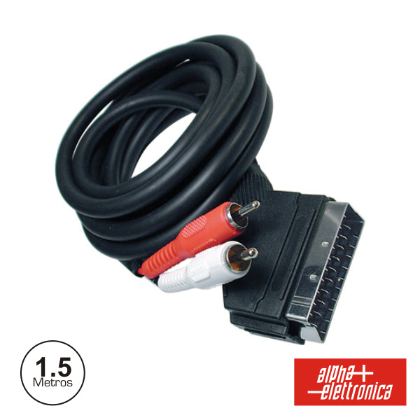 Cabo Scart Macho Vídeo / 2 Rca Macho 1,5M - Tauu,pt