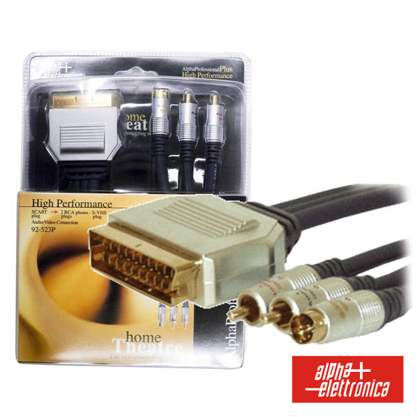 Cabo Profissional Scart Macho / 2Rca-Svhs Macho 1,5M Blister - Tauu,pt