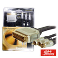 Cabo Profissional Scart Macho / 2Rca-Svhs Macho 1.5M Blister - Tauu.pt