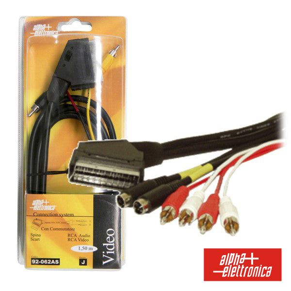 Cabo Scart Macho / 2Svhs-4Rca Áudio Macho 1.5M Blister - Tauu.pt