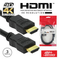 Cabo Hdmi Dourado Macho / Macho 2,0 4K Preto 3M - Tauu,pt