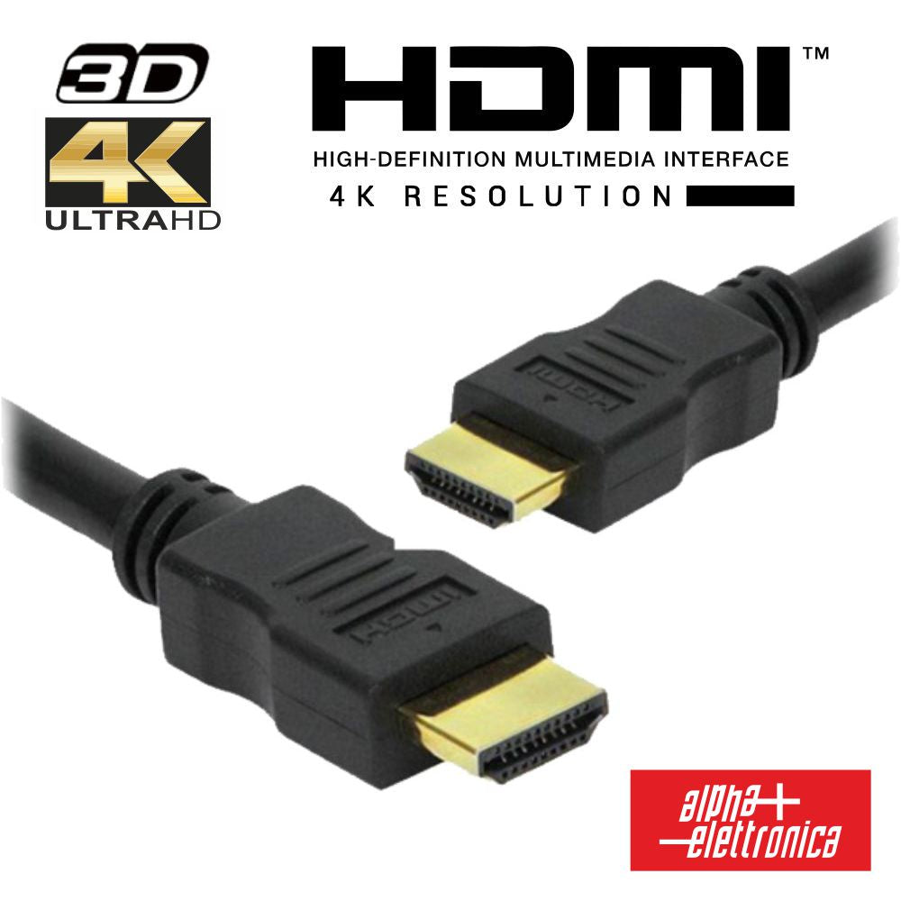 Cabo Hdmi Dourado Macho / Macho 2,2 4K Preto 1M Alpha - Tauu,pt