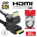 Cabo Hdmi Dourado Macho / Macho 2,0 4K Preto 2M 90º - Tauu,pt