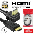 Cabo Hdmi Dourado Macho / Macho 2,0 4K Preto 3M 90º - Tauu,pt