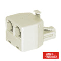 Adaptador De Telefone 6P4C 1 Macho / 2 Fêmeas - Tauu,pt