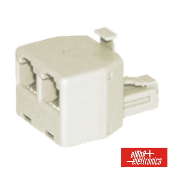 Adaptador De Telefone 6P4C 1 Macho / 2 Fêmeas - Tauu.pt