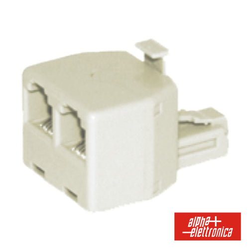 Adaptador De Telefone 6P4C 1 Macho / 2 Fêmeas - Tauu.pt