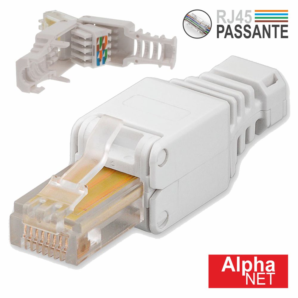 Ficha Rj45 Modelar 8P8C Cat5E Keystone Passante - Tauu,pt