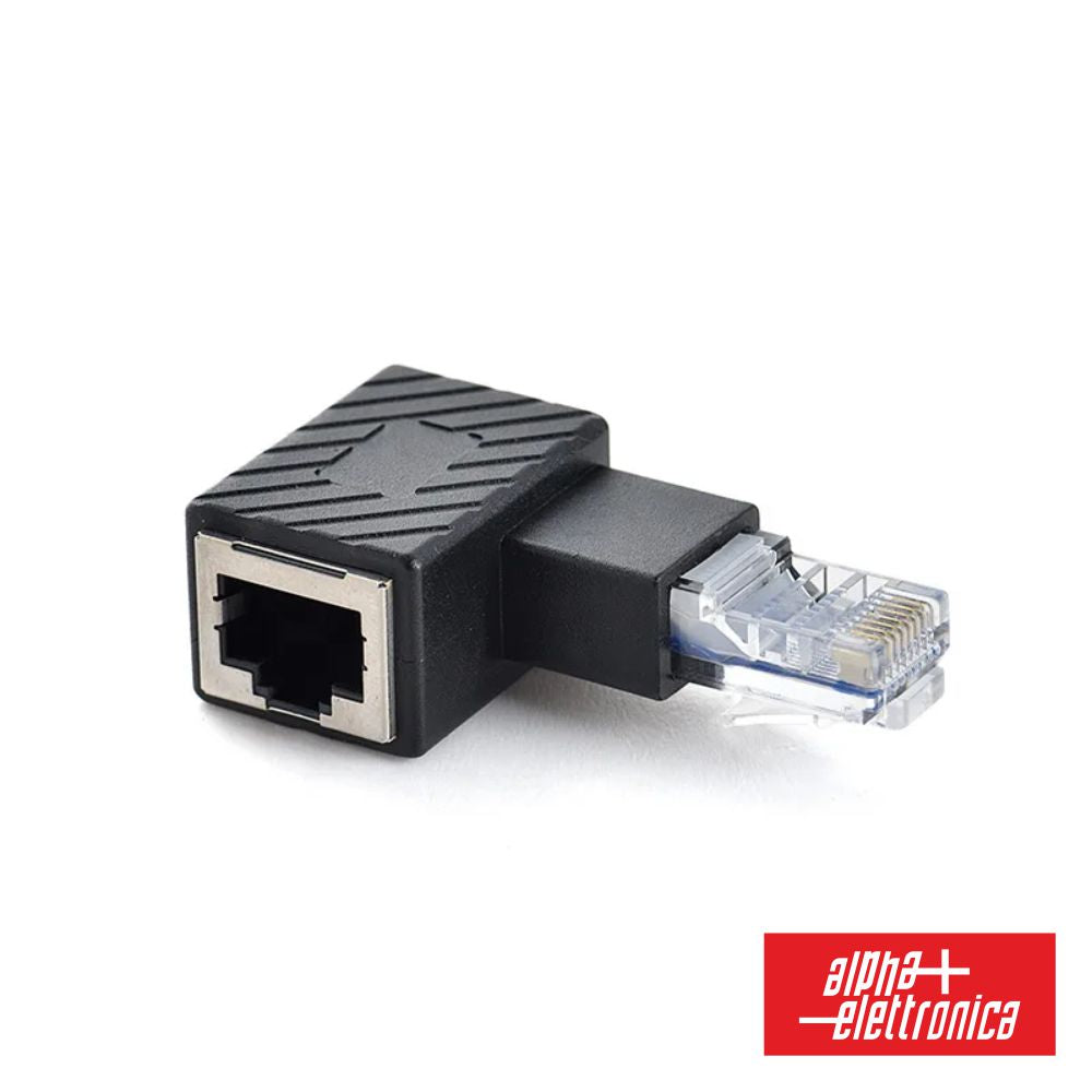 Ficha Adaptador Rj45 Macho P/ Rj45 Fêmea 90º Alpha - Tauu,pt