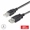 Cabo Usb-A 2,0 Macho / Usb-A Fêmea 5M Preto Polybag - Tauu,pt