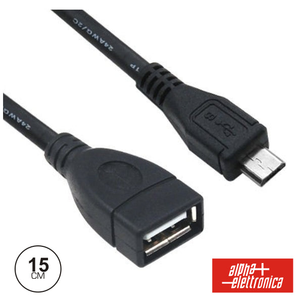 Cabo Usb-A 2,0 Fêmea / Micro Usb-B Macho Otg 15Cm - Tauu,pt