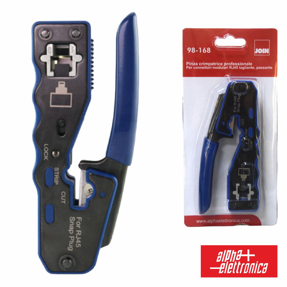 Alicate De Cravar 8P8C/Rj45 Passante Alphanet - Tauu,pt