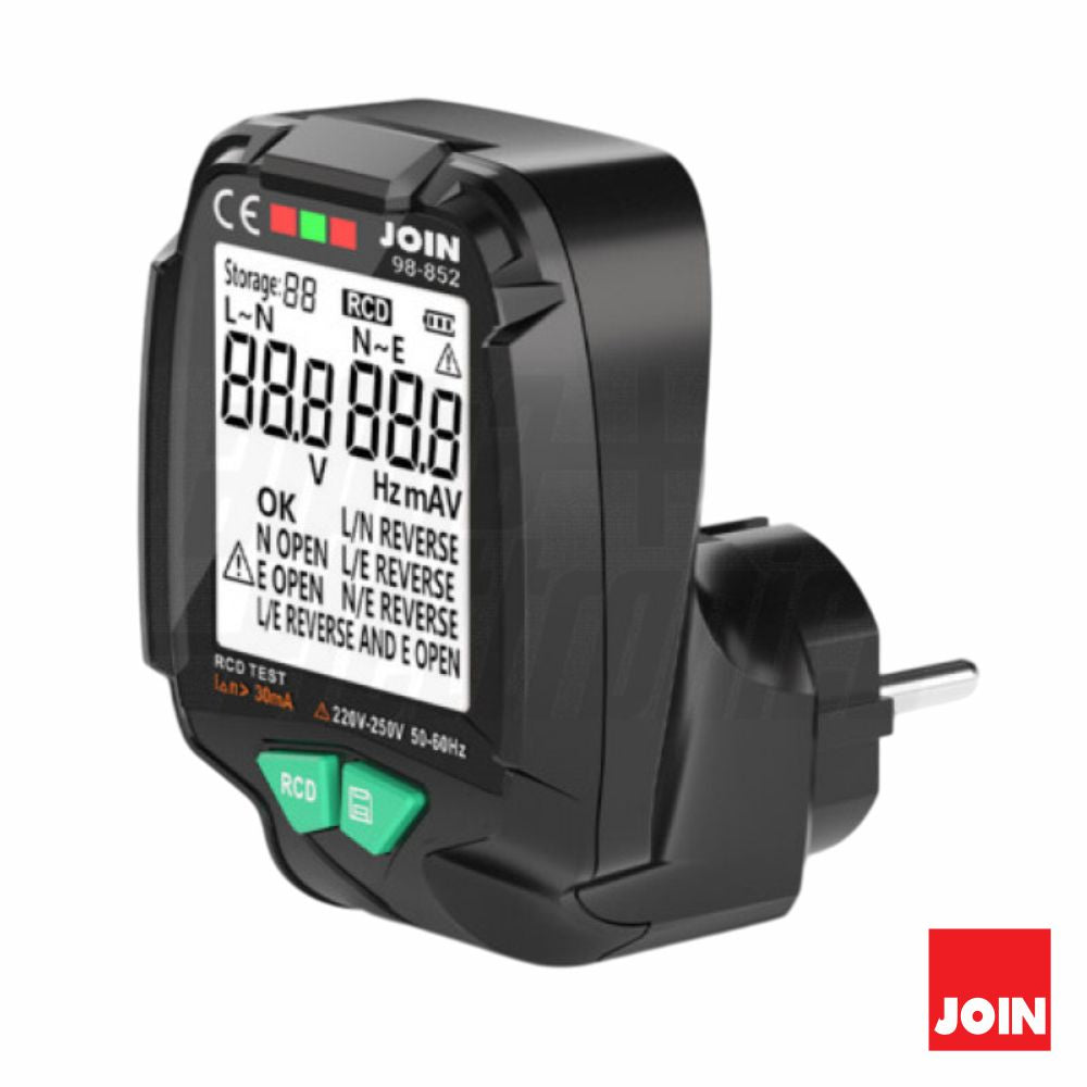 Testador De Tomadas Schuko 230V Ac C/ Rcd C/ Lcd Join - Tauu,pt