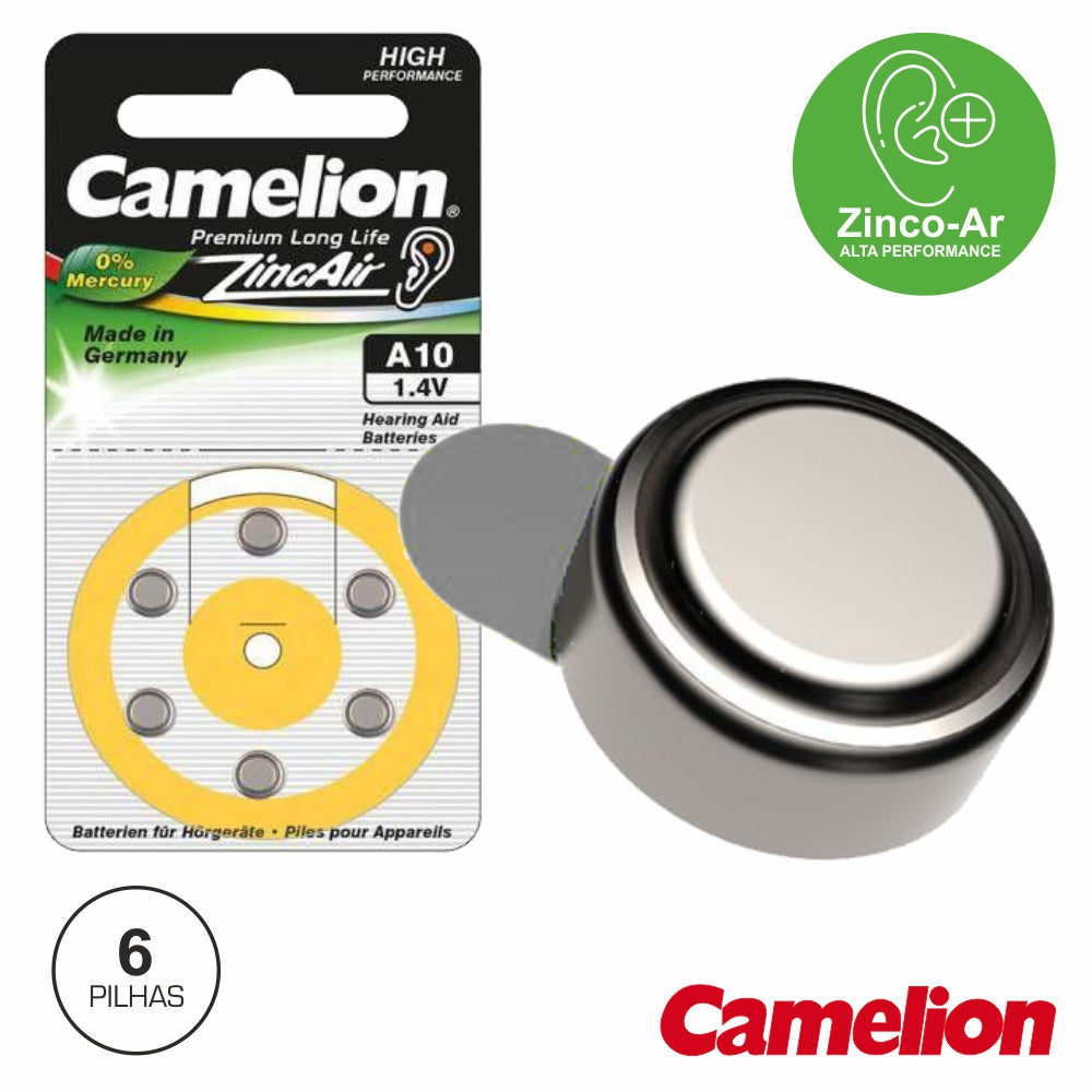 Pilha Botão Pr70 / A10 1.4V 90Ma 6X Blister Camelion - Tauu.pt