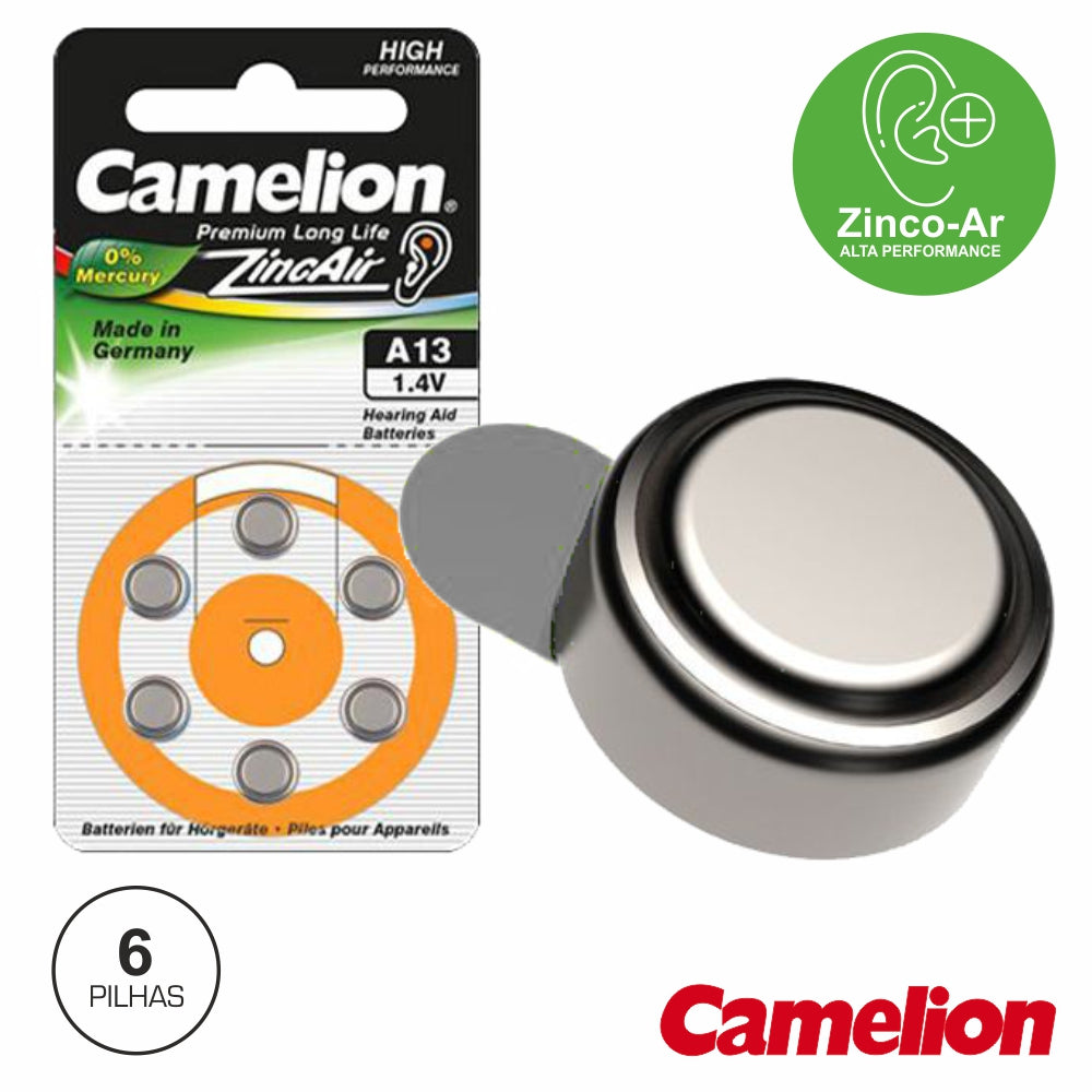 Pilha Botão Pr48 / A13 1.4V 280Ma 6X Blister Camelion - Tauu.pt