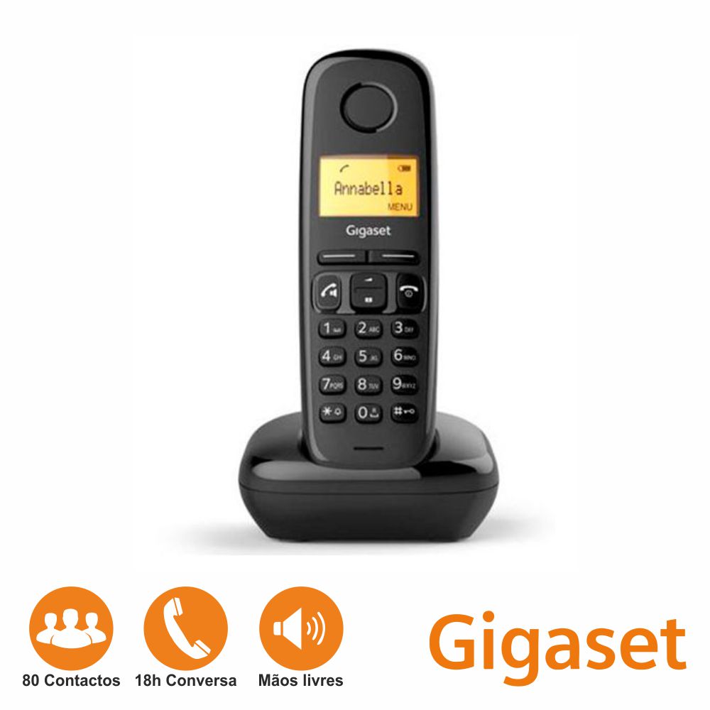 Telefone S/ Fios A270 Preto Gigaset - Tauu,pt