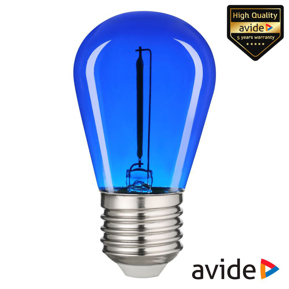 Lâmpada E27 1W 230V Led Filamento Azul 50Lm Avide - Tauu.pt