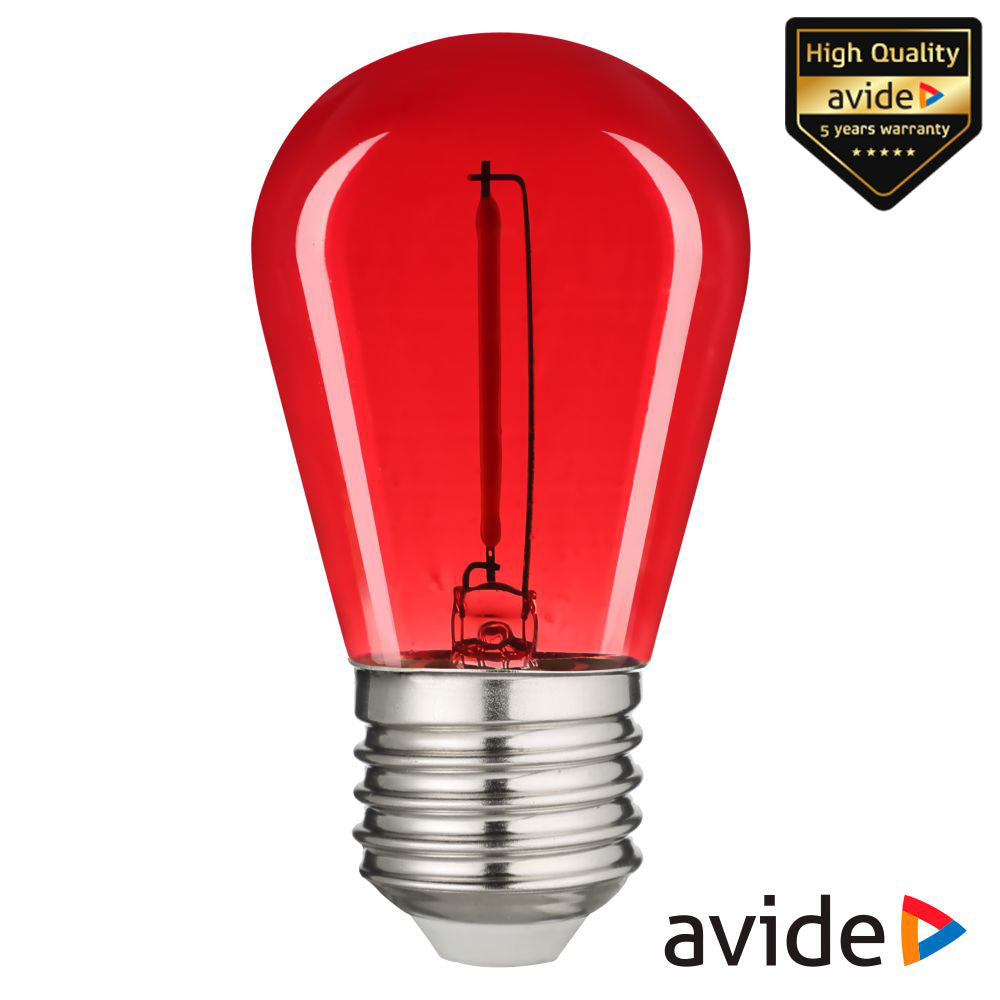 Lâmpada E27 1W 230V Led Filamento Vermelho 50Lm Avide - Tauu,pt