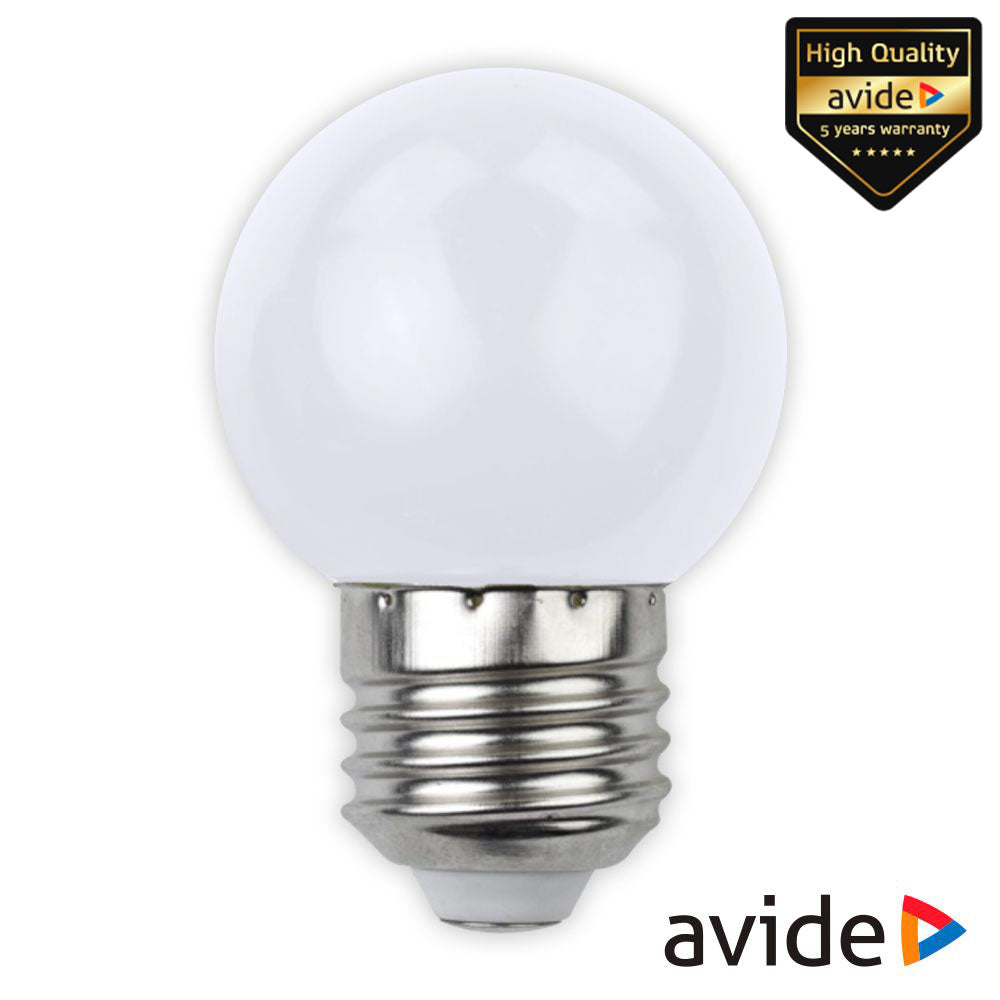 Lâmpada E27 1W Led Globo G45 Branco 30Lm Avide - Tauu.pt