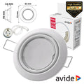 Aro Redondo Ajustável Cónico Branco P/ Mr16-Gu10 Avide - Tauu.pt