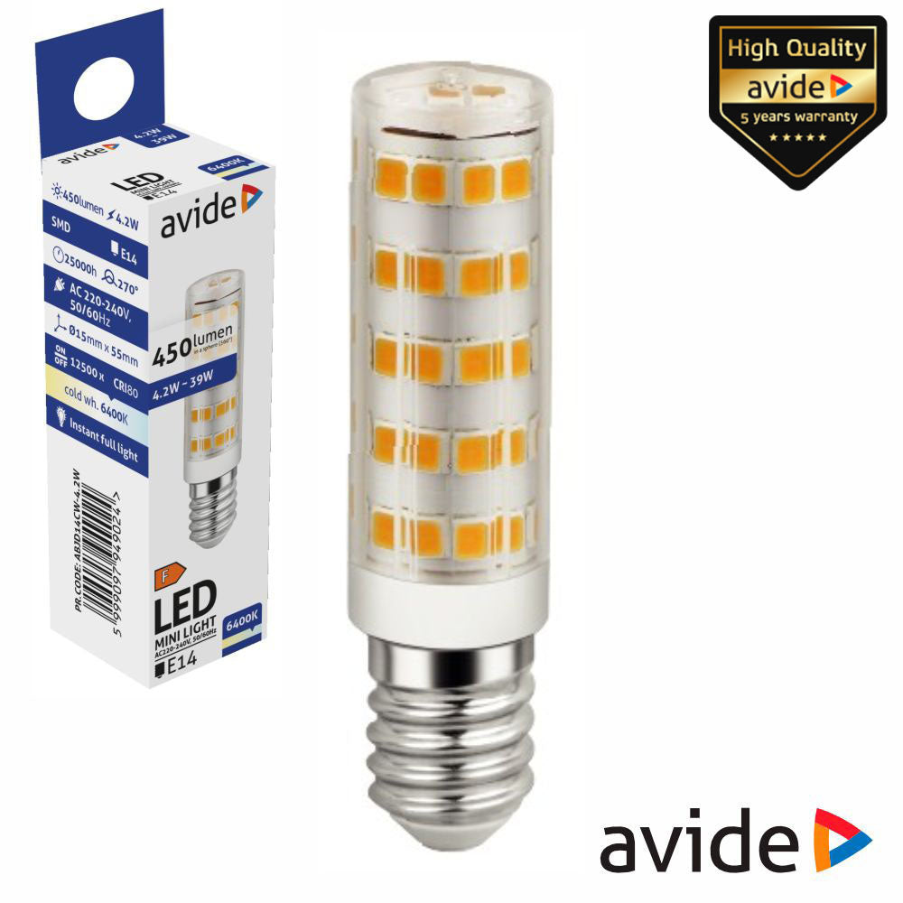 Lâmpada Led E14 Jd 4,2W 230V 6400K 450Lm Avide - Tauu,pt