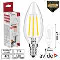 Lâmpada Led E14 Vela Filamento 4,5W 230V 2700K 470Lm Avide - Tauu,pt