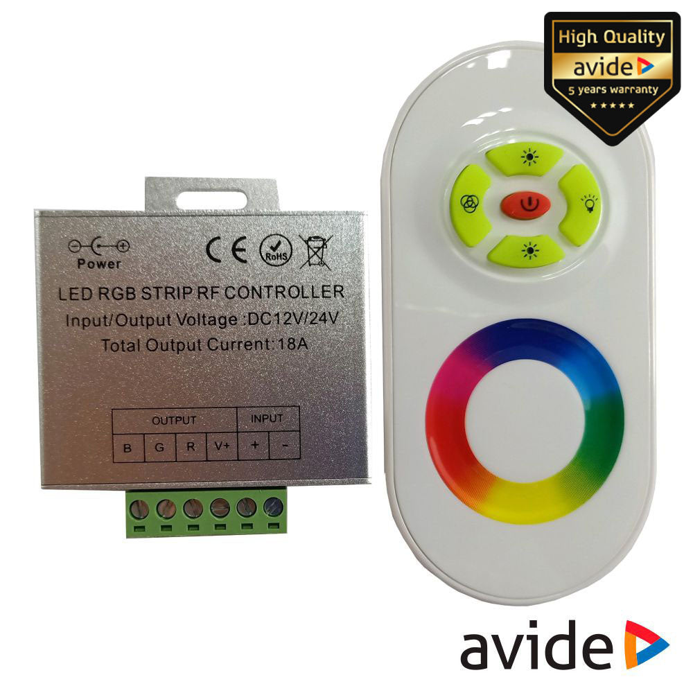 Controlador P/ Fita Leds Rgb 12V C/ Comando Touch Avide - Tauu,pt