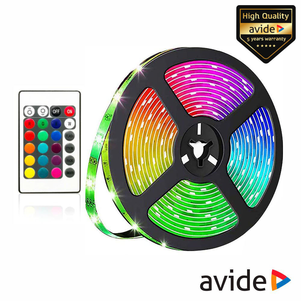 Fita 150 Leds 5050 4000K 12V C/ Comando 5M Ip65 Avide - Tauu.pt