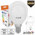 Lâmpada Led E14 Globo G45 6,5W 230V 4000K 806Lm Avide - Tauu,pt
