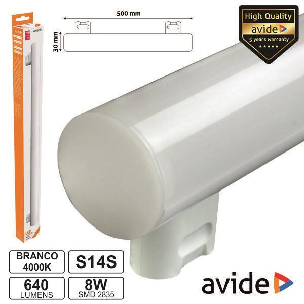 Lâmpada Tubular 8W 50Cm Leds S14S 4000K 640Lm Avide - Tauu,pt