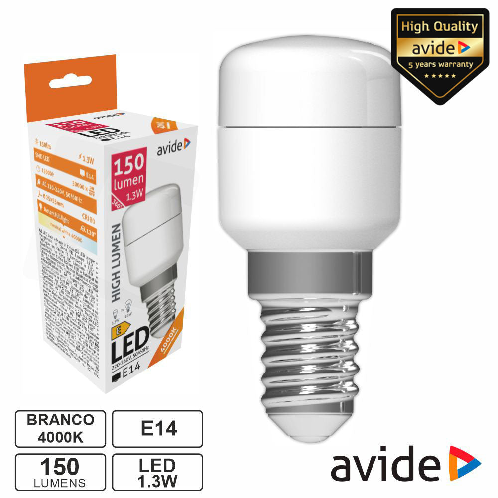 Lâmpada Led E14 Stick T26 1,3W 230V 4000K 150Lm Avide - Tauu,pt