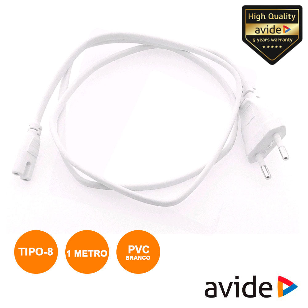 Cabo Alimentação Ac Plano / Tipo 8 Iec C7 1M Avide - Tauu,pt