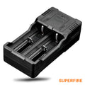 Carregador De Baterias Li-Ion C/ Mola Ajustável Superfire - Tauu,pt
