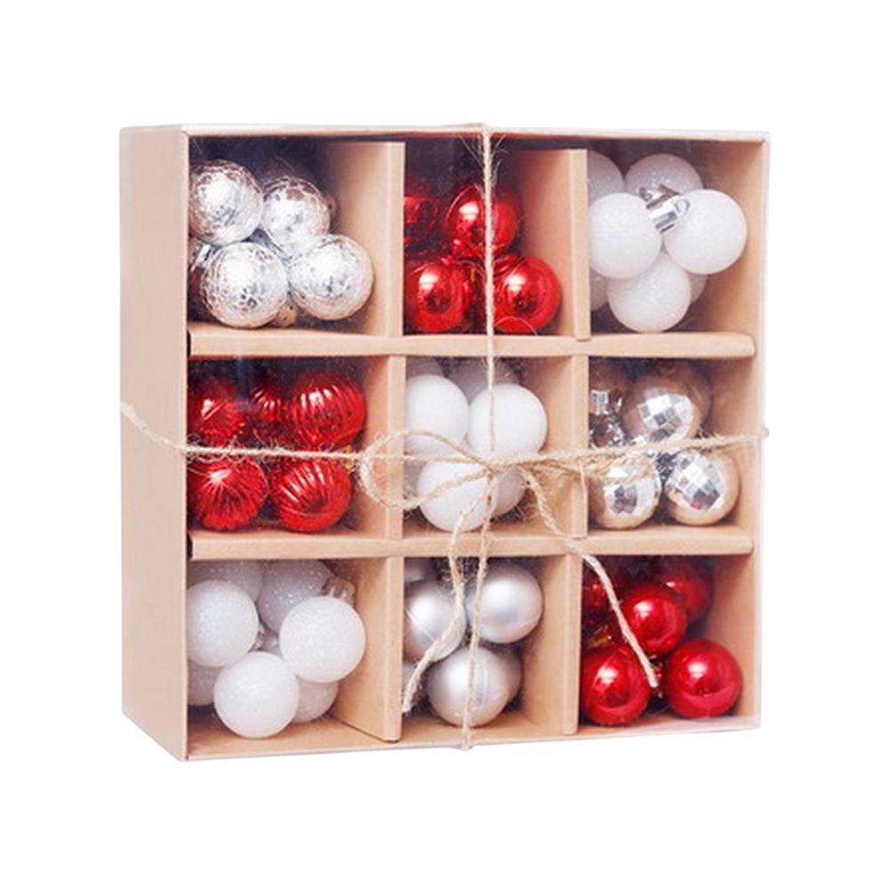 Caixa Decorativa 99 Bolas De Natal Vermelho/Branco/Prateado - Tauu,pt